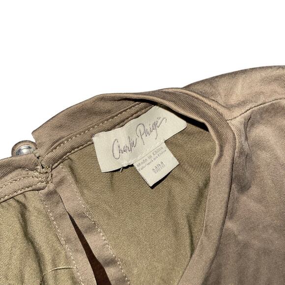 Charlie Paige Sleeveless Olive Belted Jumpsuit Jumper Medium Cropped Wide Leg - Picture 4 of 4